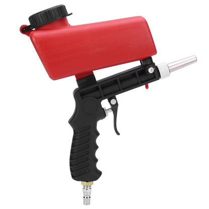 Pneumatic Sand Gun Kit, Sandblasting Machine Industrial Adjustable Portable Hand Held Sand（red,26.2*29cm)