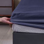 Twin Waterproof Sheet & Mattress Protector 15" Deep Pocket - Brushed Polyester Bedding, Hotel Grade Wrinkle-Resistant Waterproof Bed Sheets (Solid Color, Gray)
