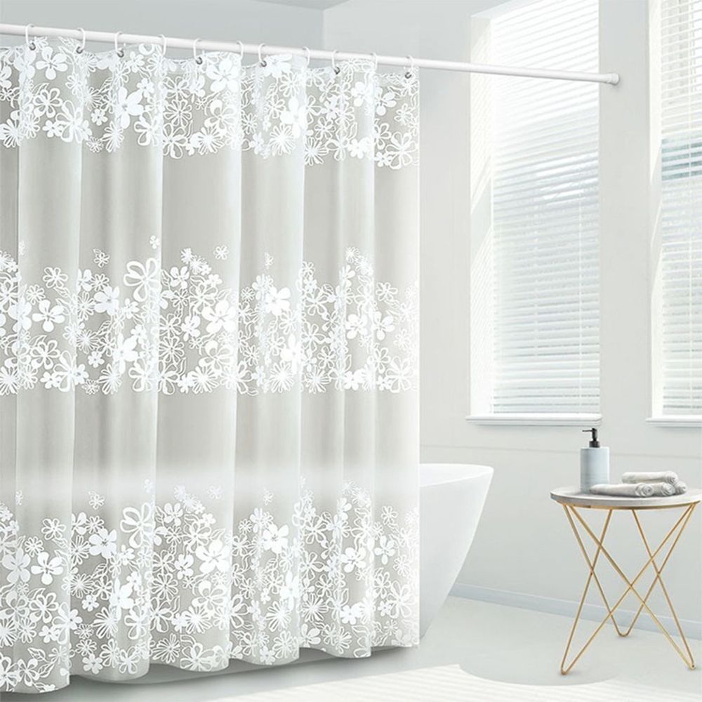Waterproof Shower Liner, Heavy-Duty Clear Plastic Anti-Mould Bath Curtain, 72x72 Inch with 12 Hooks