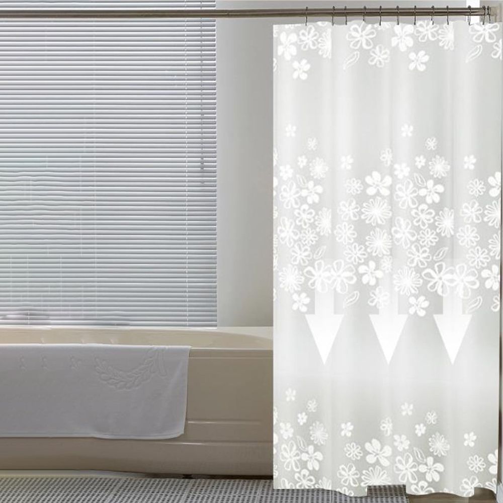 Waterproof Shower Liner, Heavy-Duty Clear Plastic Anti-Mould Bath Curtain, 72x72 Inch with 12 Hooks