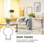 Iron Art Frame Vase Stand, Black, Modern Elegance for Plants