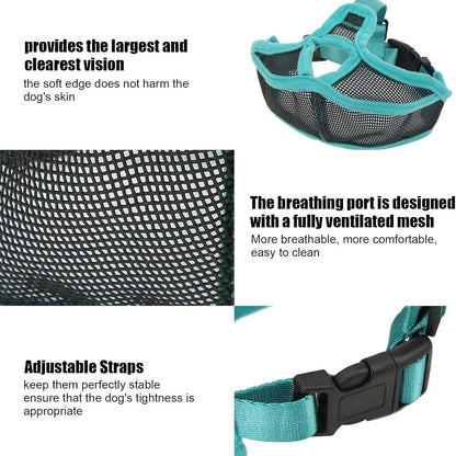 Bulldog Short Nose Dog Cover, Full Pants Design, Preventing Bites, Bulldog Soft Mesh Dog Cover, Used for Beauty Walking, Allowing Drinking and Eating(ink blue M)