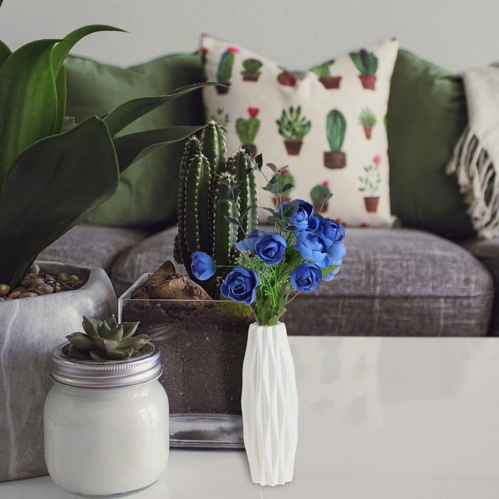 Modern Geometric Flower Vase in Multiple Colors, Premium Plastic Decorative Storage Container for Home and Office