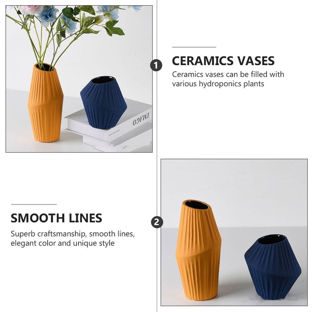 1Pc Premium Ceramics Vase Blue for Hydroponics and Flower Display