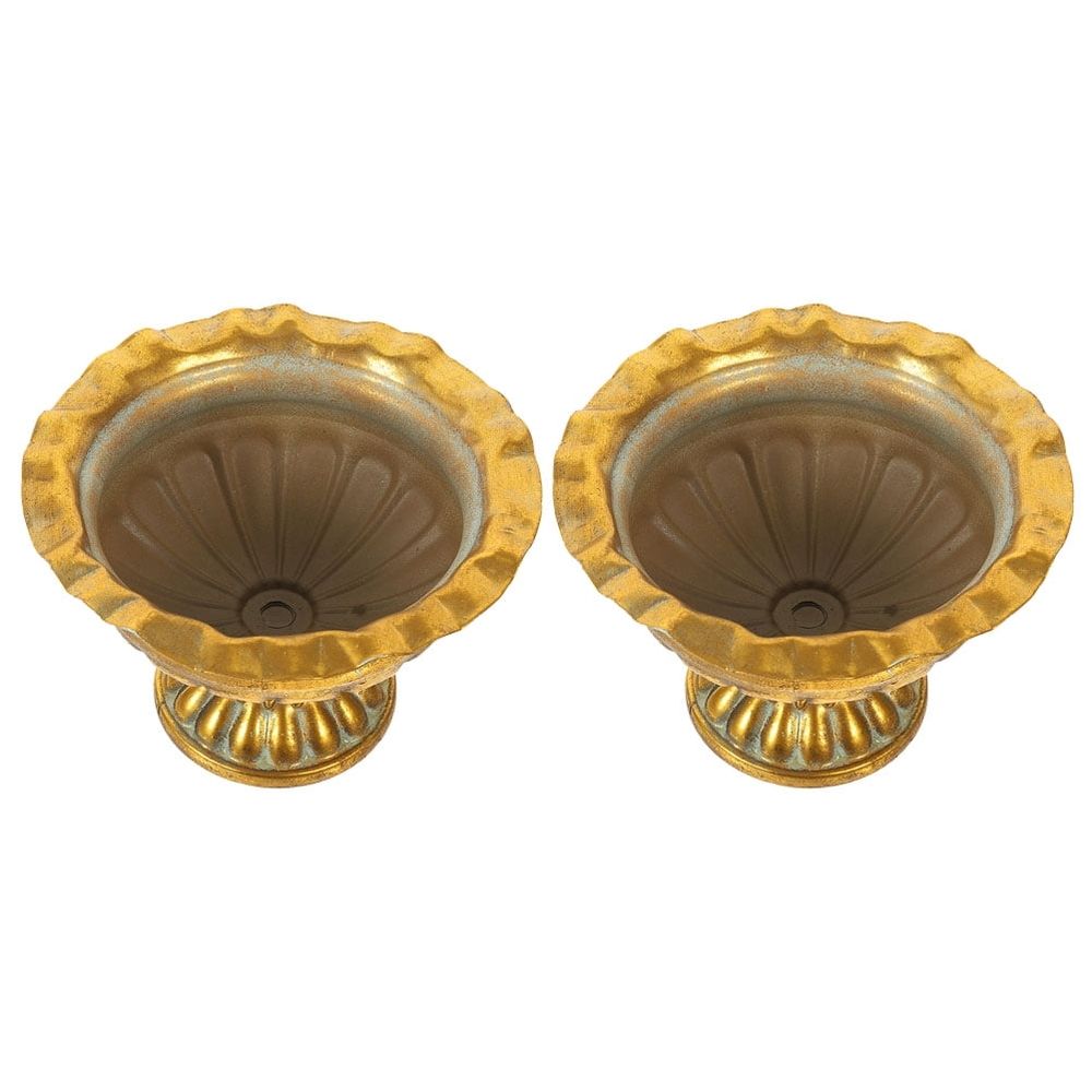 2Pcs Urn Vase Golden Iron Material for Centerpieces and Floral Arrangement Flower Lovers