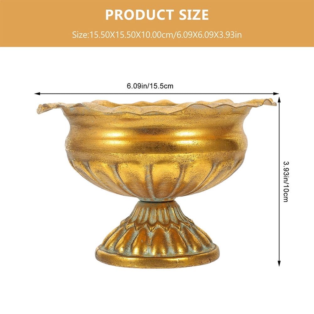 2Pcs Urn Vase Golden Iron Material for Centerpieces and Floral Arrangement Flower Lovers