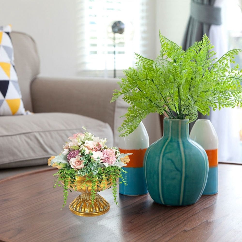 2Pcs Urn Vase Golden Iron Material for Centerpieces and Floral Arrangement Flower Lovers
