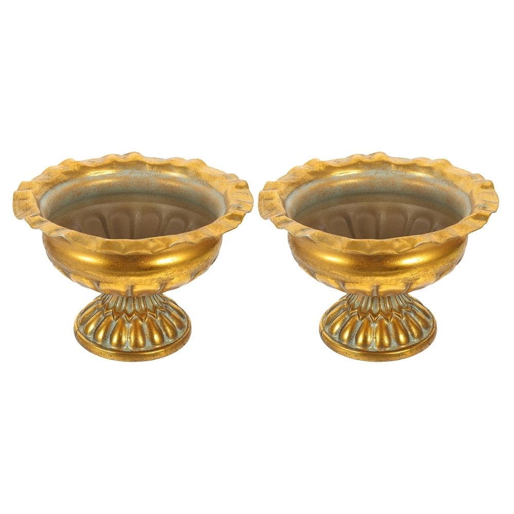 2Pcs Urn Vase Golden Iron Material for Centerpieces and Floral Arrangement Flower Lovers