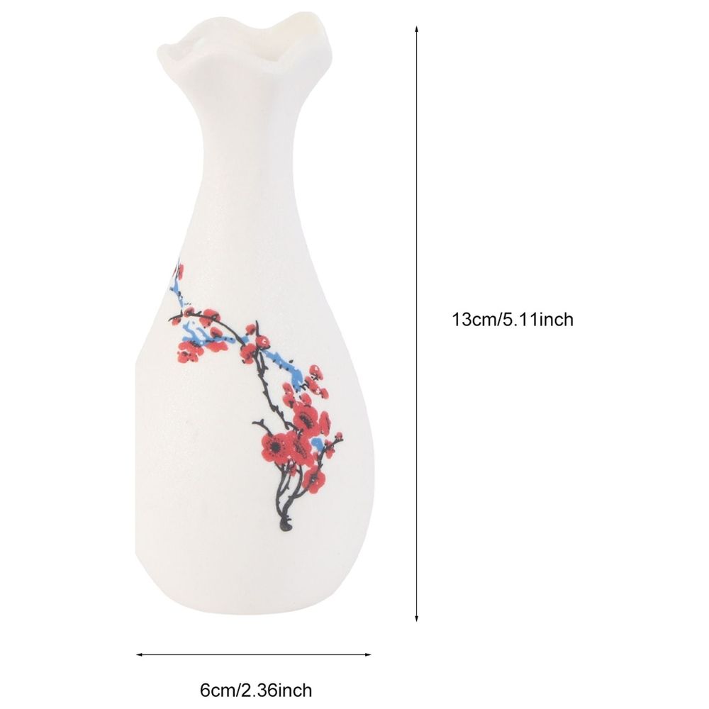 Red Simple Ceramic Vase for Living Room Decor Practical Use 1Pc