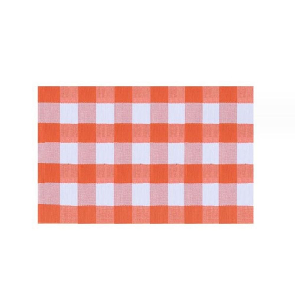 Plaid Rug 15.7x23.6 Inches Orange and White Checke Rug, Halloween Fall Door Mat Cotton Washable Area Rugs, Door Mat Outdoor Entrance for Front Porch Entryway Fall Farmhouse (Orange)