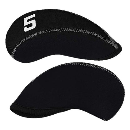 Golf 11pcs/Set Neoprene Iron Headcover Set Flag Golf Club Protector black Golf Club Protector