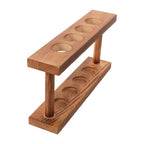Minimalist Coffee Wood Stand with Glass Vase Holder for Hydroponic Plants