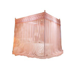 Princess Bed Canopy Mosquito Net Three Door Floor Length Bed Curtains Lace Canopy for Bedroom Decor Romantic Bedding Accessory for Twin Bed Full Bed