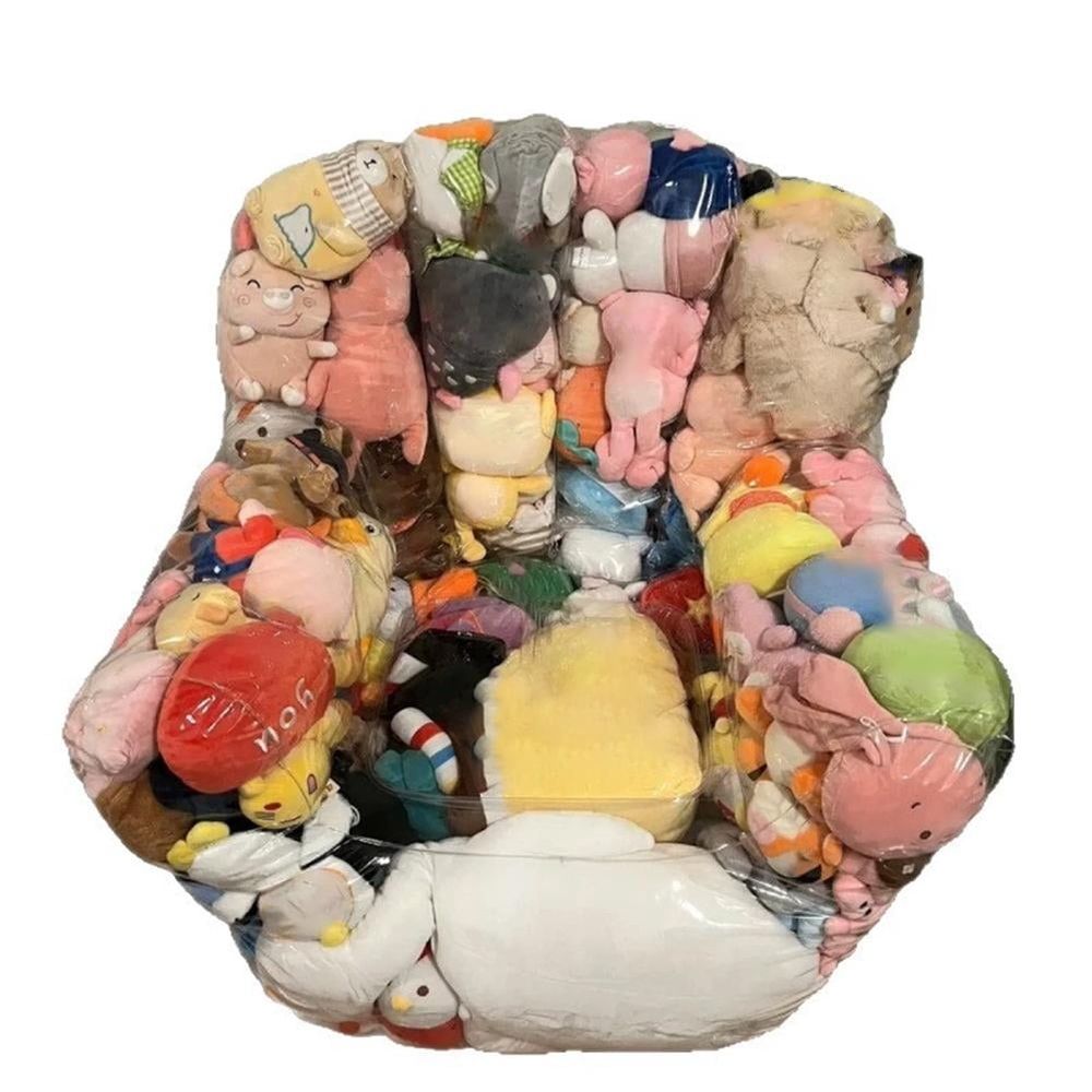 Trending Stuffed Animal Storage Chairs, Oversized Clear Bean Bag, Waterproof Soft Toy Bean Bag Storage Clear, Toy Storages with Zipper, for Dorm Bed Floor Room Bedroom Kids Couch