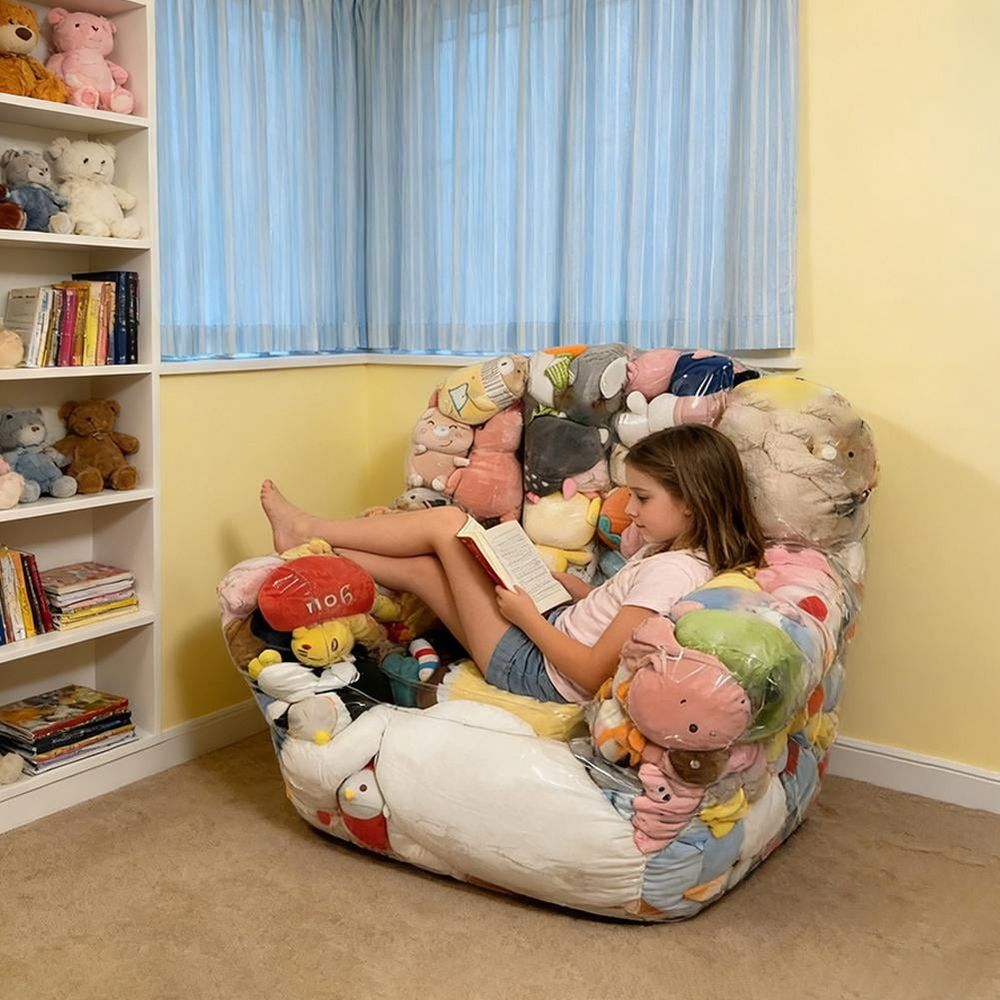Trending Stuffed Animal Storage Chairs, Oversized Clear Bean Bag, Waterproof Soft Toy Bean Bag Storage Clear, Toy Storages with Zipper, for Dorm Bed Floor Room Bedroom Kids Couch