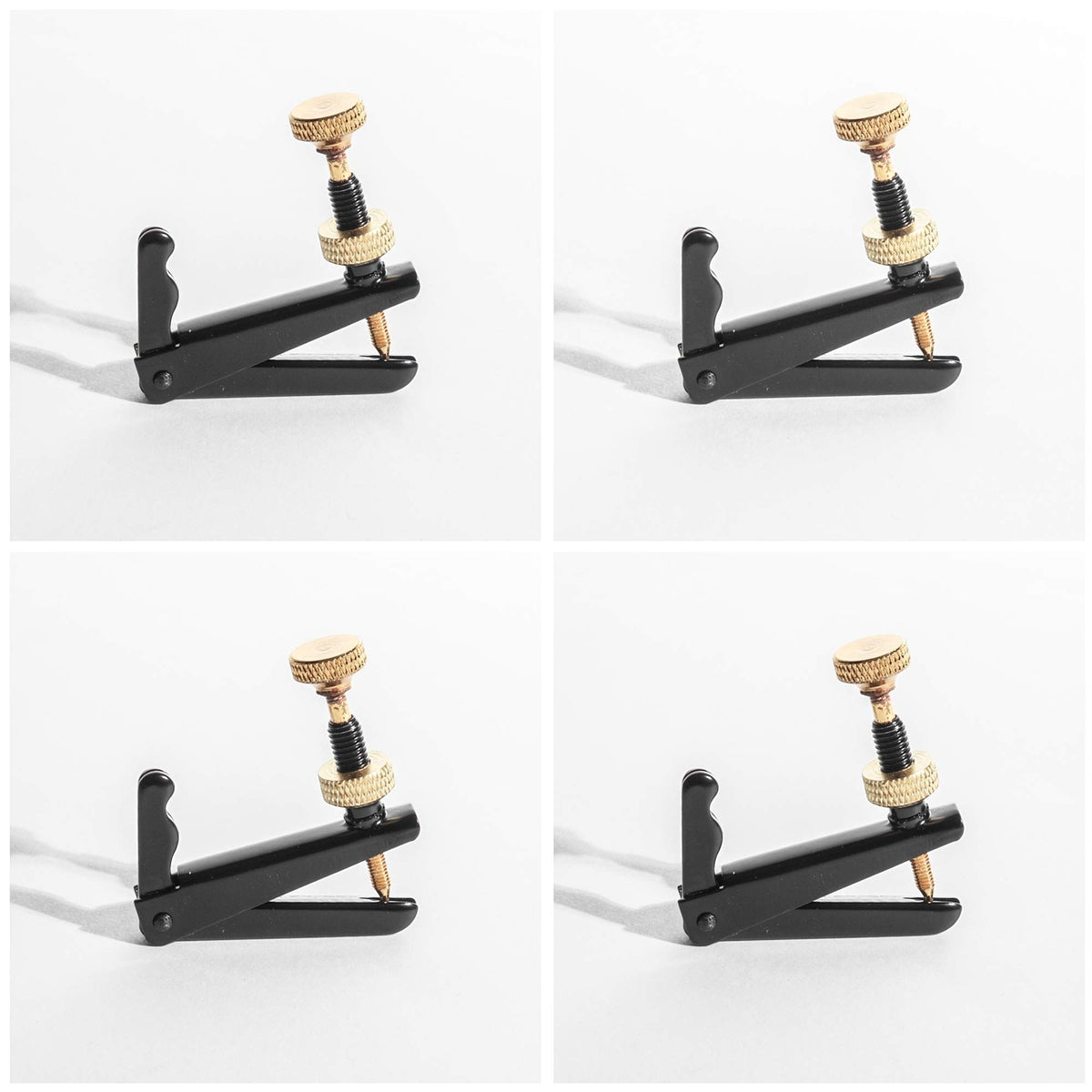 4Pack Violin Fine Tuners for 4/4-3/4 Violin Metal String Adjuster Nickel Plated Anti Rust (Black + Gold)