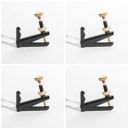 4Pack Violin Fine Tuners for 4/4-3/4 Violin Metal String Adjuster Nickel Plated Anti Rust (Black + Gold)