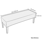 Dining Bench Cover Stretch Velvet Bench Slipcovers Removable Anti-Dust Bench Seat Cushion Covers Upholstered Dining Chair Cover Bench Protector (camel)