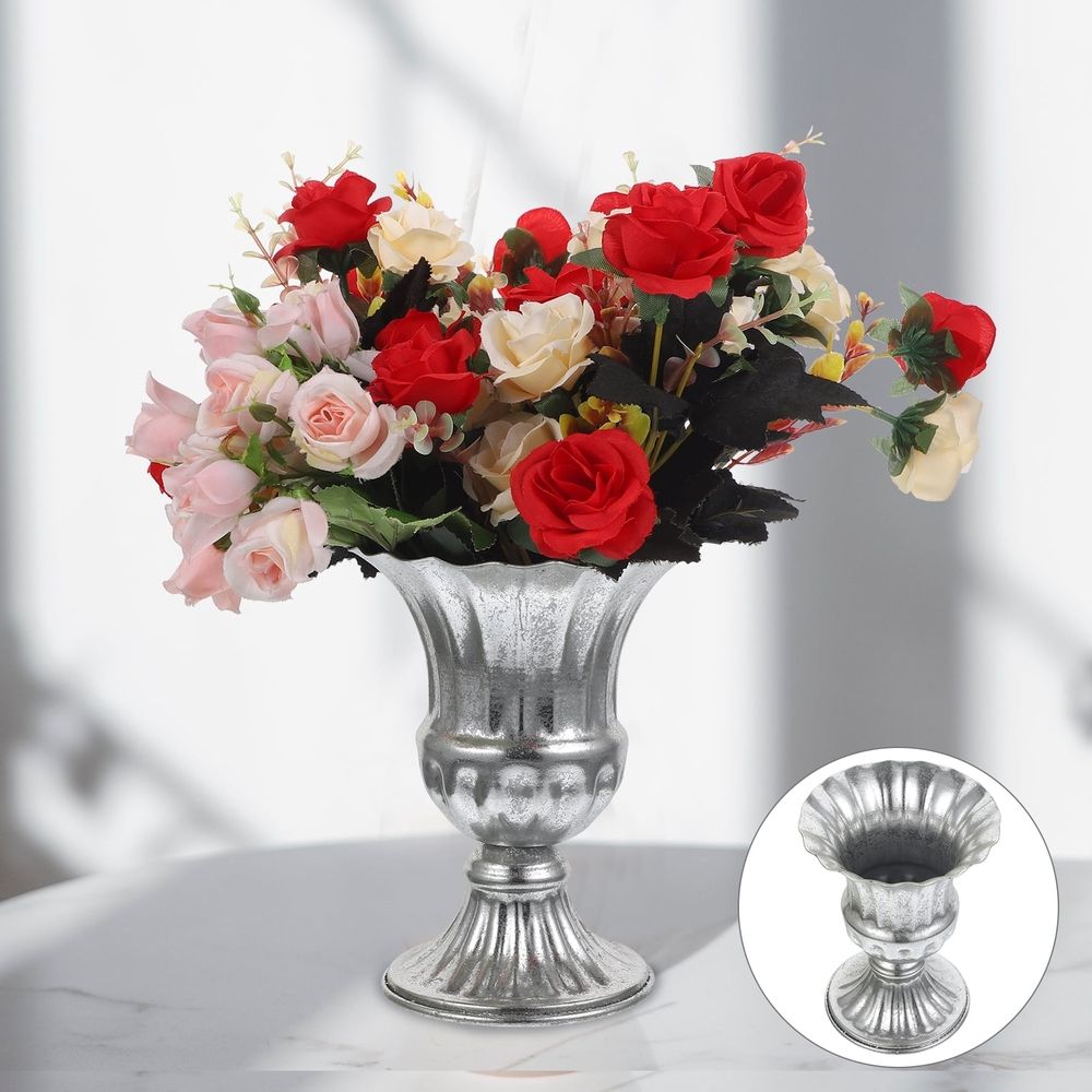 Metal Flower Pot Vintage Style Vase Metal Flowerpot Household Decorative Vase Garden Decor