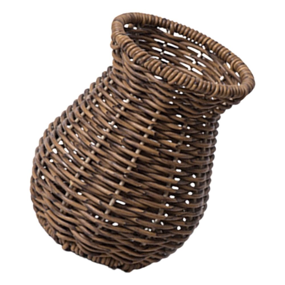 Rustic Style Vase Desktop Imitation Rattan Decorative Vase Flower Arrangement Vase
