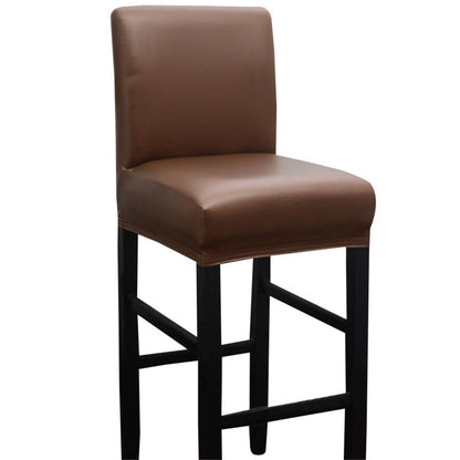 Bar Stool Covers,2 Pack Stretch Waterproof PU Bar Stool Covers with Backs Bar Stool Chair Covers Barstool Covers Slipcovers with Back Pub Counter Stool Chair Covers Coffee
