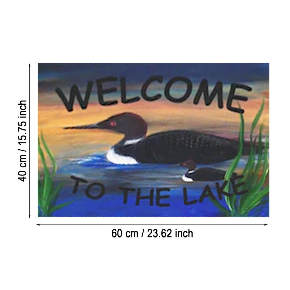 Area Rug Door Mats Lake Print Welcome Polyester Floor Mat