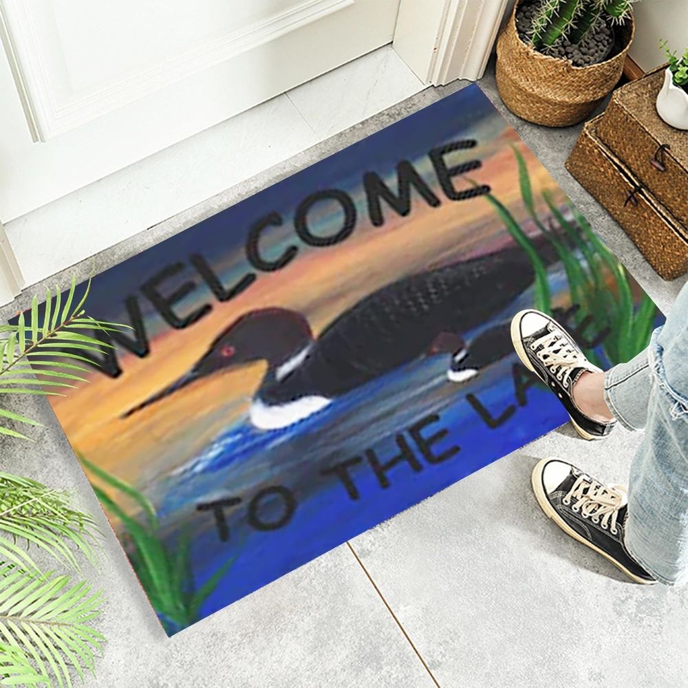 Area Rug Door Mats Lake Print Welcome Polyester Floor Mat