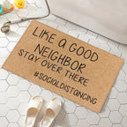 Doormat Funny Door Mat Non Slip Back Rubber Entry Way Doormat Outside Like A Good Neighbor Stay over there Standard Outdoor Welcome Mat for Bathroom Kitchen Indoor and Outdoor