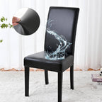 Chair Covers for Dining Chairs Set of 4, Super Stretch Waterproof Kitchen Chair Covers Thickened Washable Dining Chair Slipcovers Black Chair Seat Covers for Dining/Kitchen/Banquet