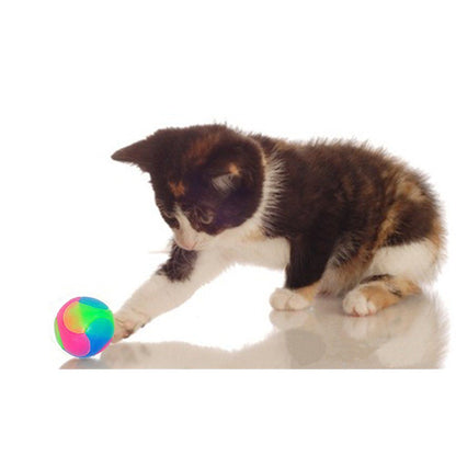 4 pcs Light Up Dog Balls Flashing Elastic Ball Glow in The Dark Interactive Pet Toys for, Cats, Dogs,Diameter 7cm