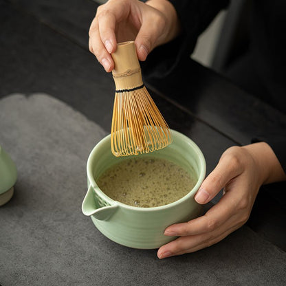 Matcha Whisk Set, Ceramic Matcha Kit Set Includes Matcha Bowl, Matcha Bamboo Scoop, Sifter 4 Pcs Matcha Kit for Matcha Lovers