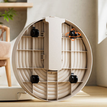 Round Plant Caddy with Hidden Wheels, Heavy Duty Rolling Plant Stand Caddy with Wheels, Pot Base for Indoor Outdoor, Beige, 10.23 inches