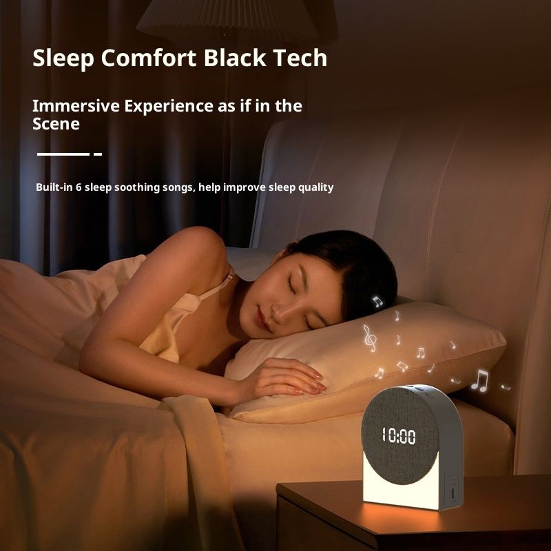 4 in 1 Sound Machine with Digital Clock & Night Light, White Noise Machine, 32-Level Volume, Memory & Timer, Rechargeable Battery, Portable for Baby（9*4.6*11cm）