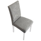 Dining Chair Covers,Dining Room Chair Covers Set of 4,Printed Chair Slipcover, Soft Removable Washable,Pet Friendly Furniture Protector Seat Cover,Universal Fit for Hotel,Banquet（Dark Gray Leaf）