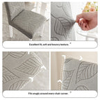 Dining Chair Covers,Dining Room Chair Covers Set of 4,Printed Chair Slipcover, Soft Removable Washable,Pet Friendly Furniture Protector Seat Cover,Universal Fit for Hotel,Banquet（Dark Gray Leaf）
