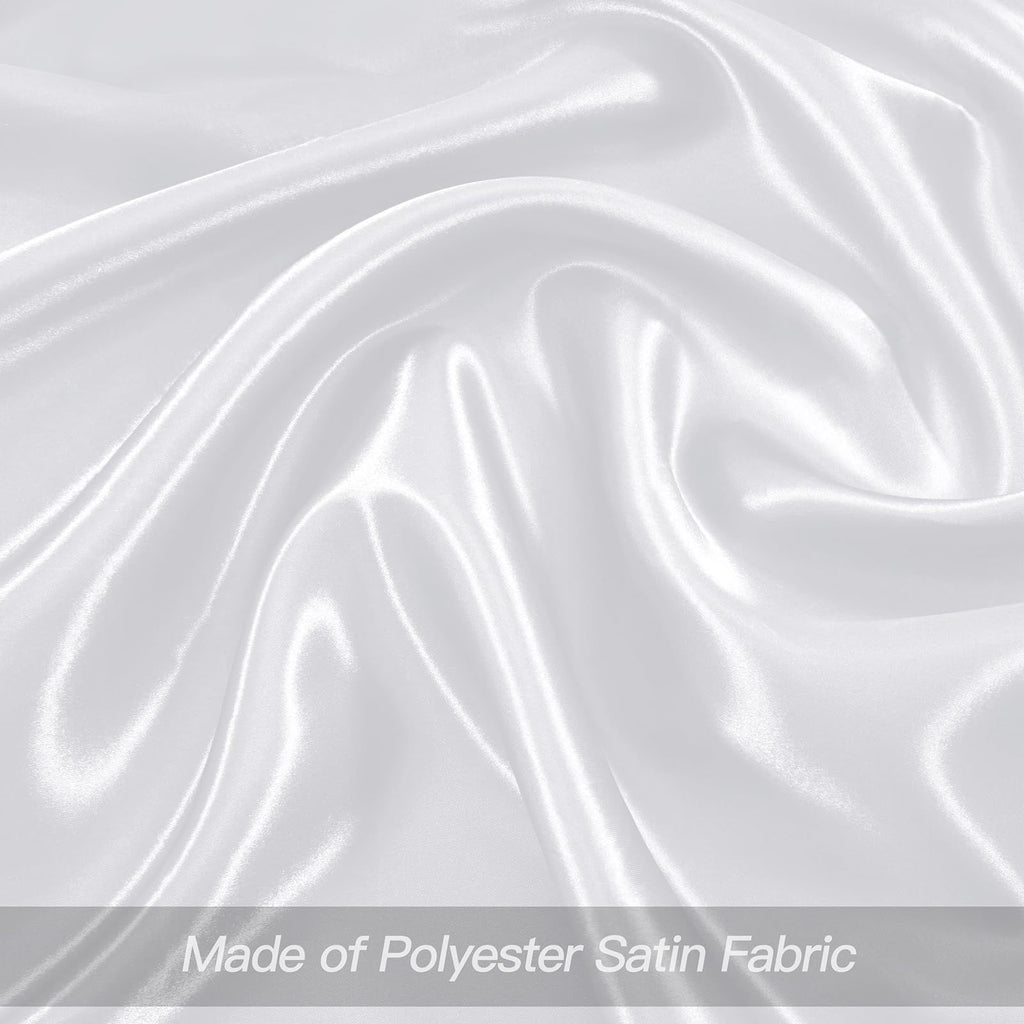24 Pcs Silky White Satin Napkins 17 x 17 Inches, Square Smooth Wedding Dinner Napkins Satin Cloth Napkins Table Napkins for Banquet Party Restaurant Decor