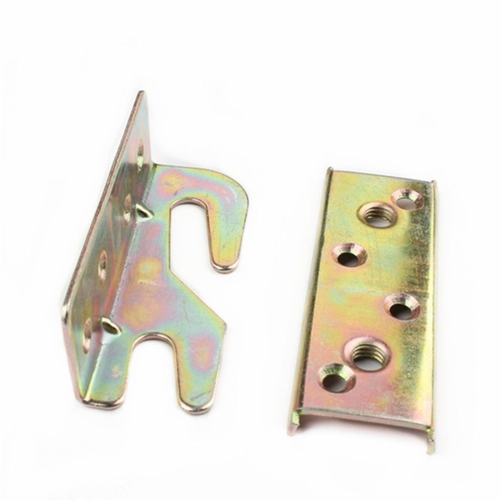 Bed Rail Brackets 4 PCS Bed Frame Brackets for Rails Heavy Duty Non Bed Frame Hardware Kit for Wood Bed Connectors Hold Plates for Headboards Footboards