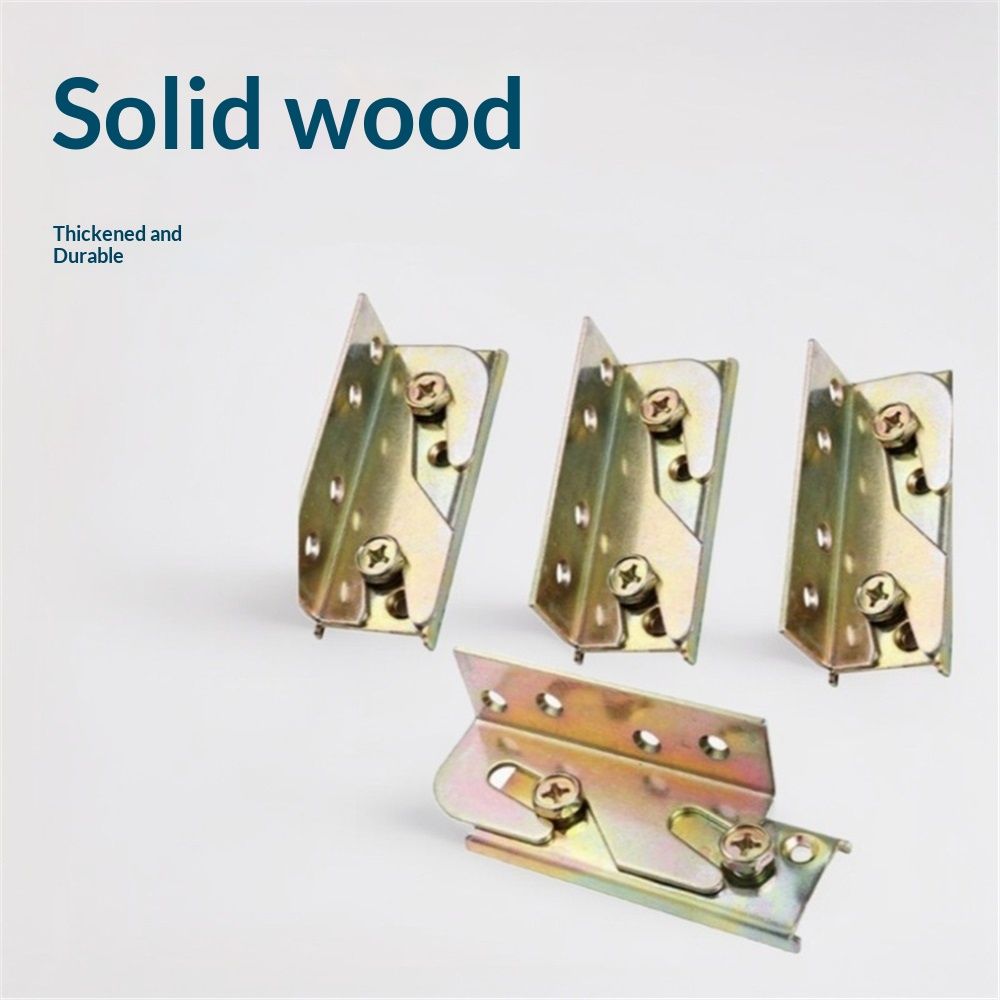 Bed Rail Brackets 4 PCS Bed Frame Brackets for Rails Heavy Duty Non Bed Frame Hardware Kit for Wood Bed Connectors Hold Plates for Headboards Footboards