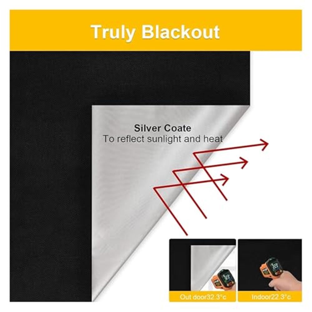 Blackout Curtains for Bedroom, 39" x 57" Temporary Blackout Shades for Windows, Portable Black Out Blinds Screen , Black Out Window Cover Film for Nursery Travel RV（There is only one curtain cloth）