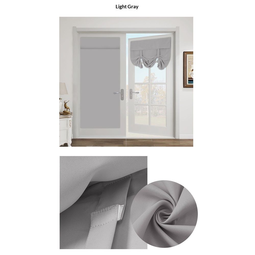1 pack Door Curtain - Blackout Curtains Room Darkening Privacy Tie up Window Drape for Patio Glass/Doorway French Door Blind, W 26 x L 68,light gray