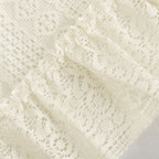 Rustic Crochet Curtain Valance for Kitchen Bathroom Farmhouse Lace Curtain Tiers for Coffee Decor Room Divider Rod Pocket Hollow Out Short Curtains for Closet Doorway 1 Panel W59 X L17.7 Inch