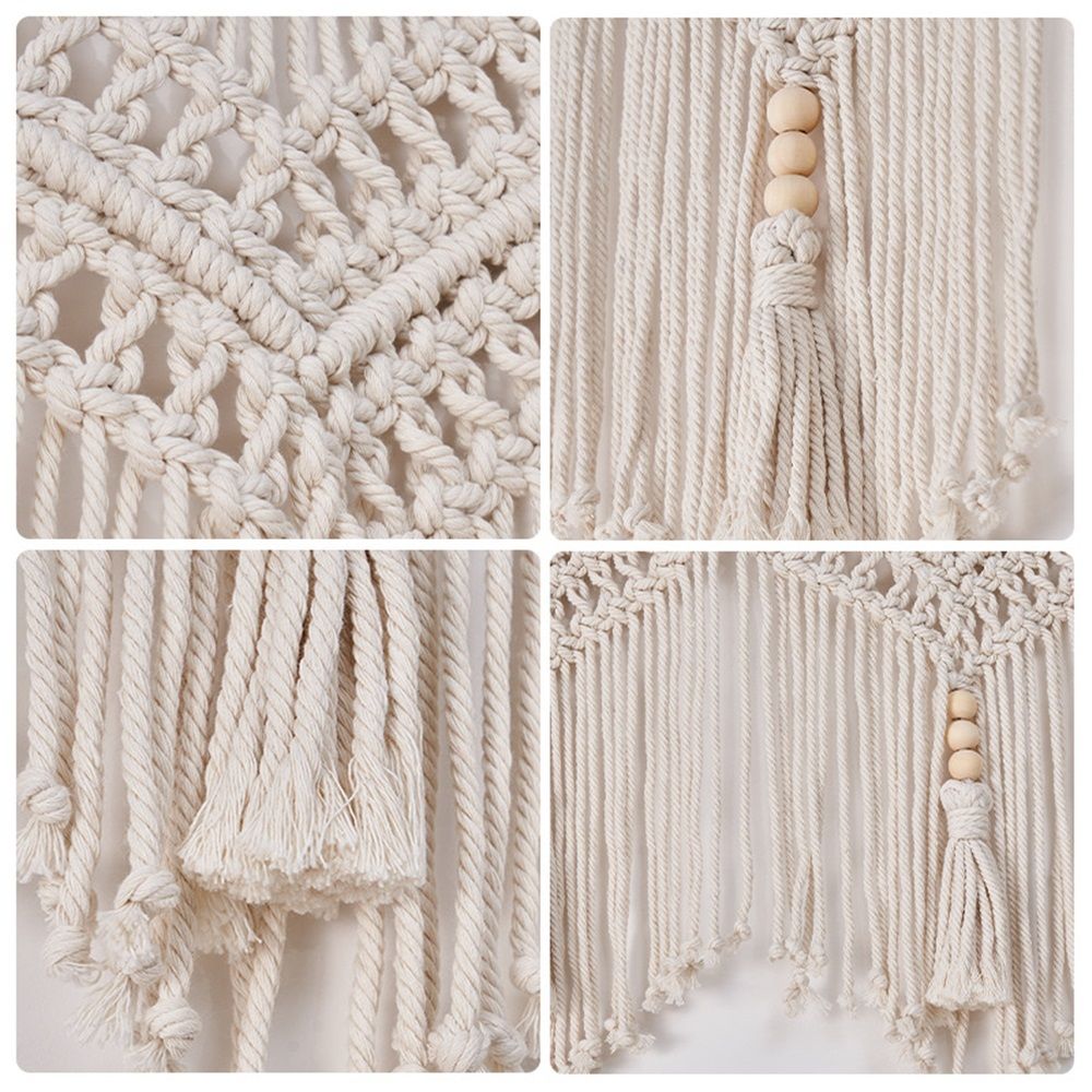 Doorway Curtains Wall Hanging Window Curtain Panels Closet Room Divider Boho Wedding Decor Backdrop Boho Kitchen Valance (Ivory White, 52''W x 21''H)