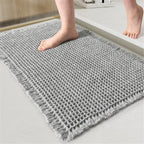 Waffle Bath Mat, Boho Bathroom Rugs Non Slip Washable Super Absorbent Quick Dry Bath Mat Farmhouse Bathroom Decor,  Grey 43x61cm