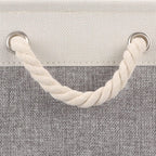 2pcs Cube Storage Bins 28*28*28cm Grey-Black Cube Storage Boxes Collapsible Large Cloth Organizer Baskets with Cotton Rops Handles for Storage Cubbies or Closet Shelf White + gray