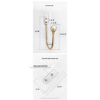 2-piece curtain fixator wall mounted curtain tie hook plastic pearl U-shaped curtain tie curtain tie suitable for home office gold color （Non screw version）