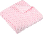 Baby Blanket for Girls, Soft Crib Blanket 95*75cm, Newborn Blankets for Nursery, Stroller, Toddler Bed, Carseat, Double Layer, Pink