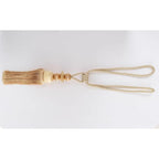 Decorative curtain tie tassel baffle - home office window curtain fixing edge rope, 1 Pair  set (rice wine)
