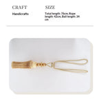 Decorative curtain tie tassel baffle - home office window curtain fixing edge rope, 1 Pair  set (rice wine)