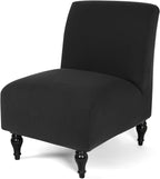 LavishCover Armless Accent Chairs Covers, Thick Armless Recliner Sofa Cover Stretchable, Removable Armless Chair Slipcover for Living Dining Room Hotel (Black, 1pc)
