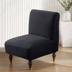 LavishCover Armless Accent Chairs Covers, Thick Armless Recliner Sofa Cover Stretchable, Removable Armless Chair Slipcover for Living Dining Room Hotel (Black, 1pc)